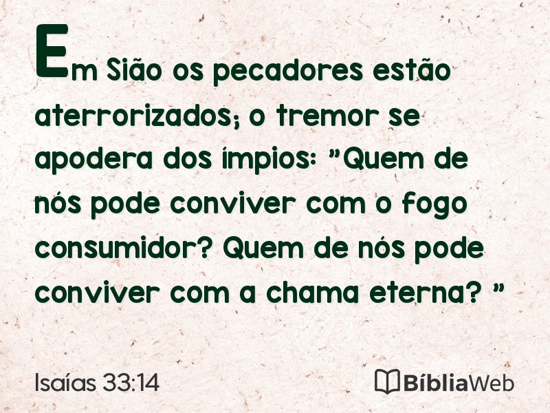 Isaías 33:14 em imagem para compartilhar