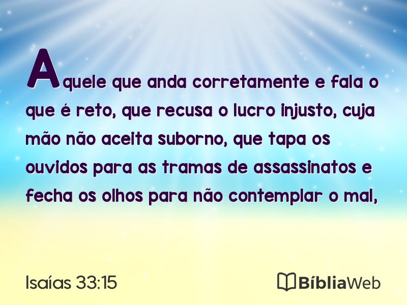 Isaías 33:15 em imagem para compartilhar