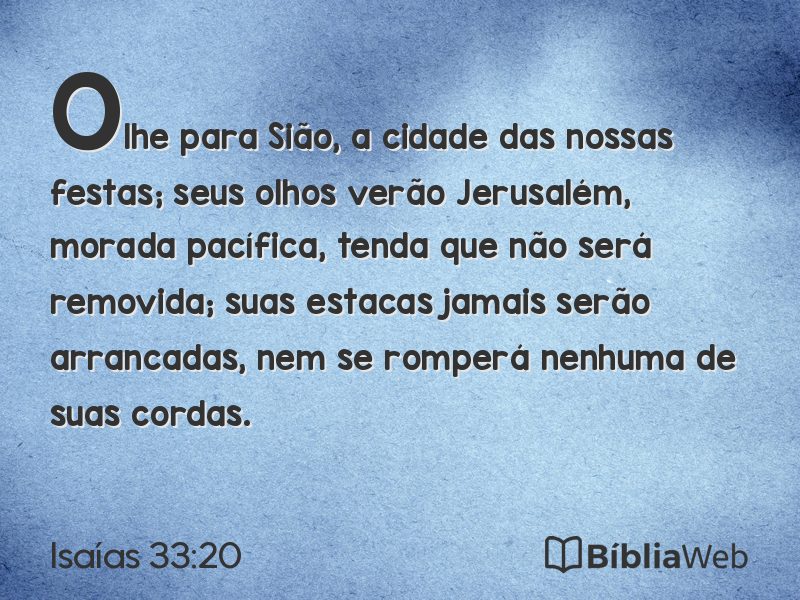 Isaías 33:20 em imagem para compartilhar