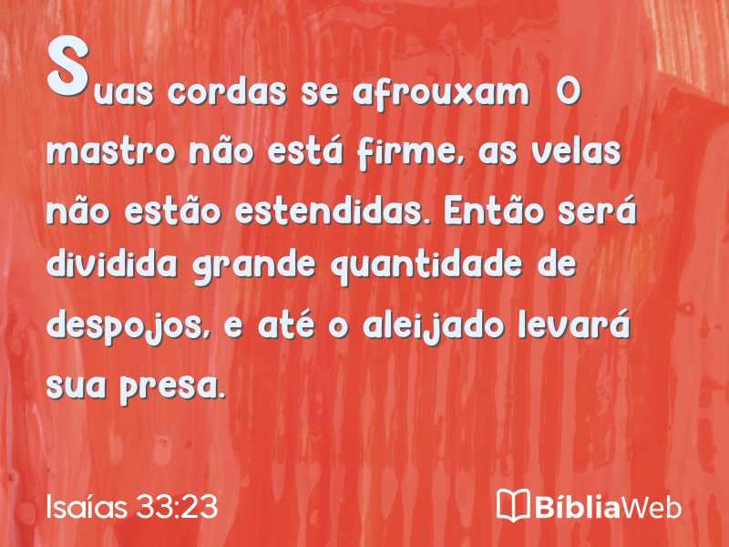 Isaías 33:23 em imagem para compartilhar