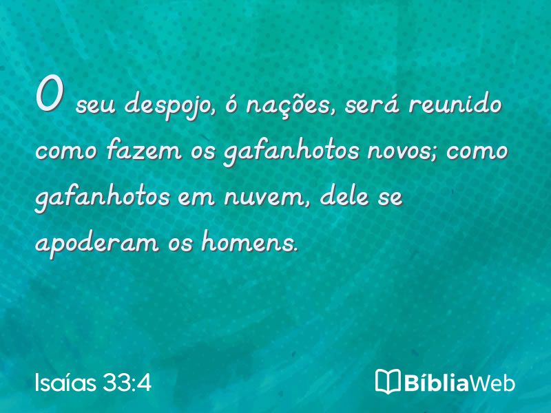 Isaías 33:4 em imagem para compartilhar