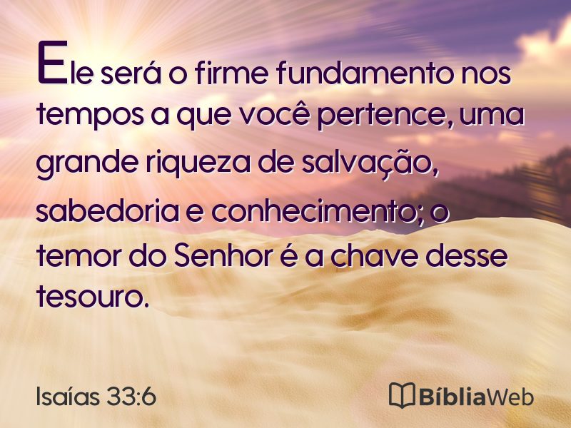 Isaías 33:6 em imagem para compartilhar