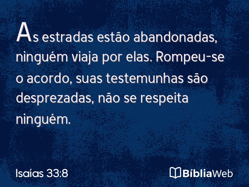 Isaías 33:8 em imagem para compartilhar