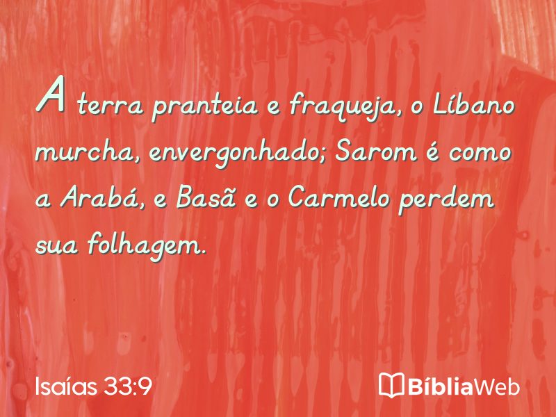 Isaías 33:9 em imagem para compartilhar