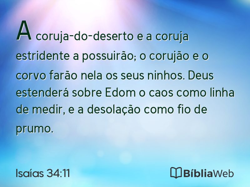 Isaías 34:11 em imagem para compartilhar