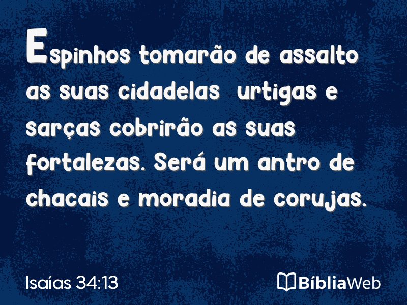 Isaías 34:13 em imagem para compartilhar