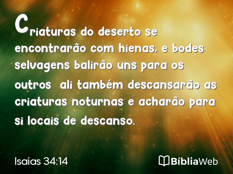 Isaías 34:14 em imagem para compartilhar