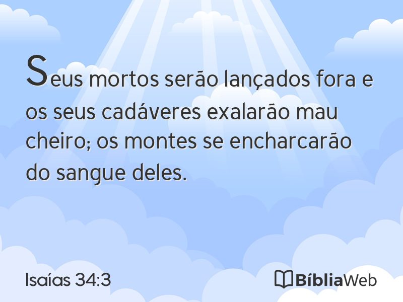 Isaías 34:3 em imagem para compartilhar