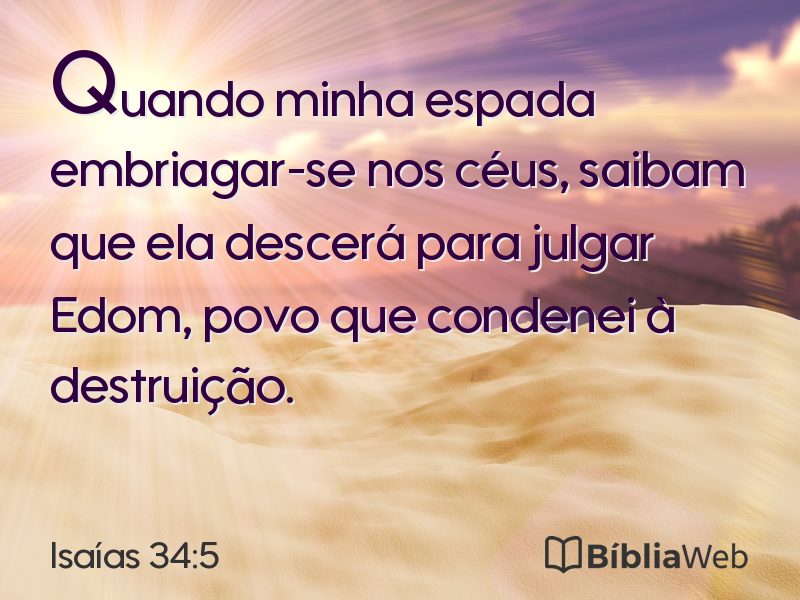 Isaías 34:5 em imagem para compartilhar