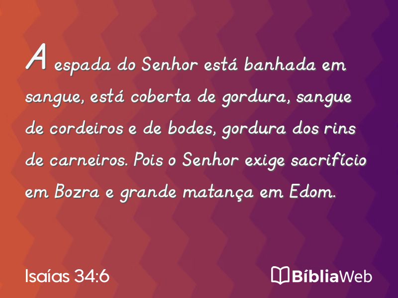 Isaías 34:6 em imagem para compartilhar