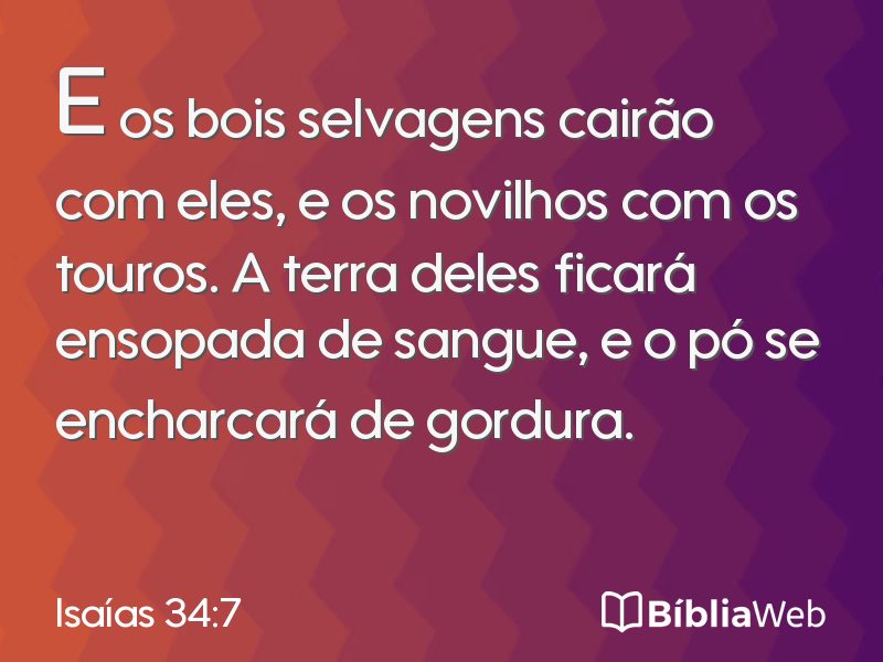 Isaías 34:7 em imagem para compartilhar