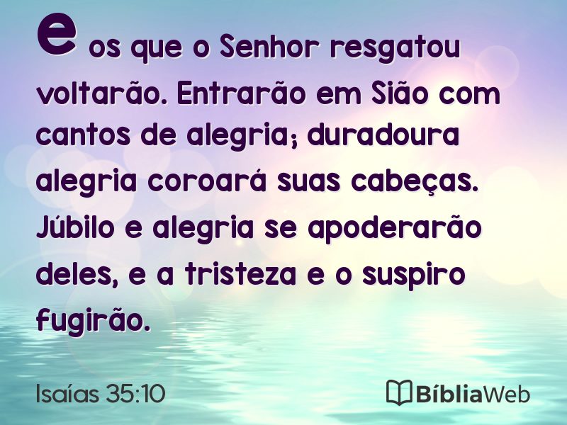 Isaías 35:10 em imagem para compartilhar