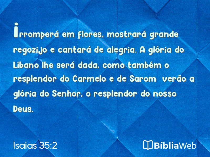 Isaías 35:2 em imagem para compartilhar