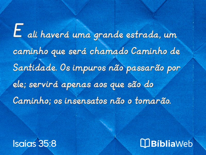 Isaías 35:8 em imagem para compartilhar