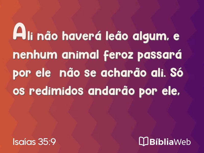 Isaías 35:9 em imagem para compartilhar