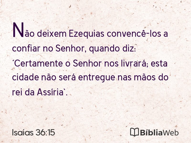 Isaías 36:15 em imagem para compartilhar
