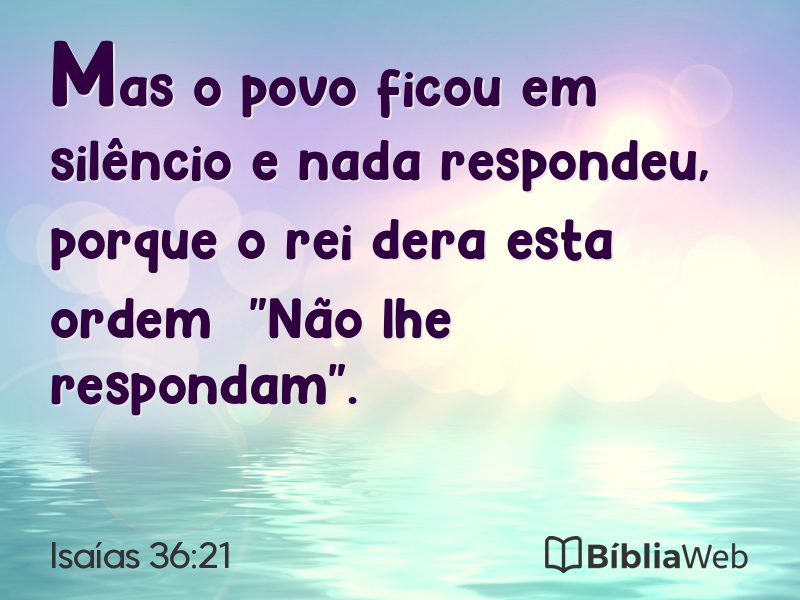 Isaías 36:21 em imagem para compartilhar