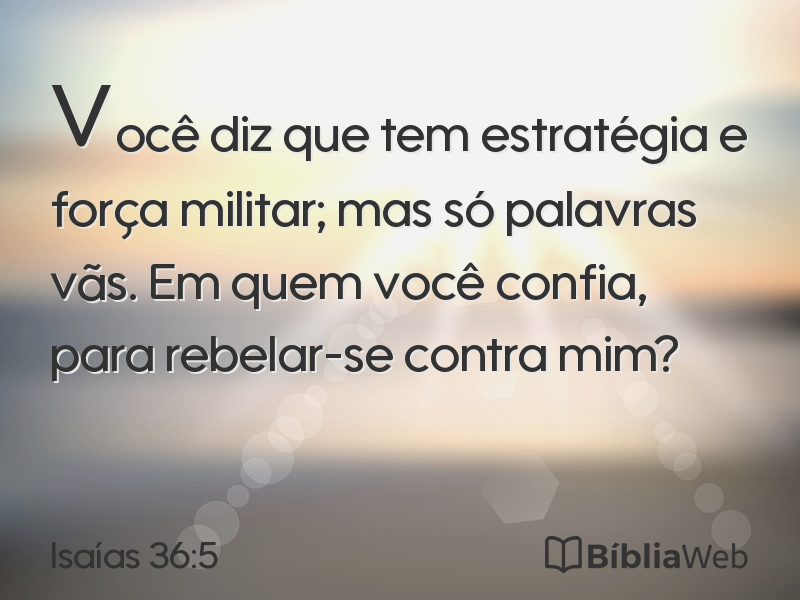 Isaías 36:5 em imagem para compartilhar