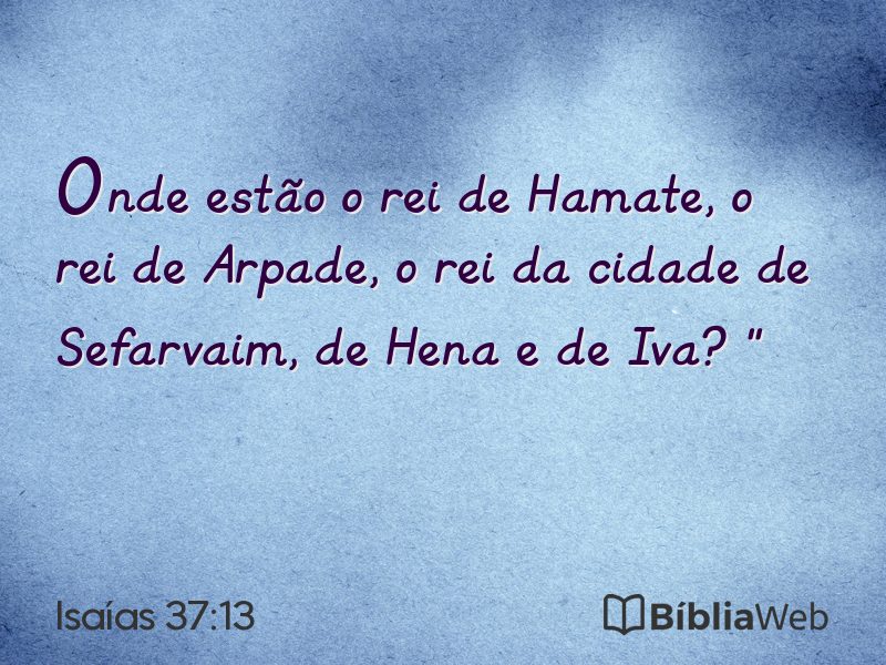 Isaías 37:13 em imagem para compartilhar