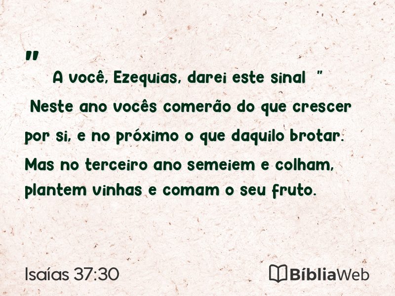 Isaías 37:30 em imagem para compartilhar