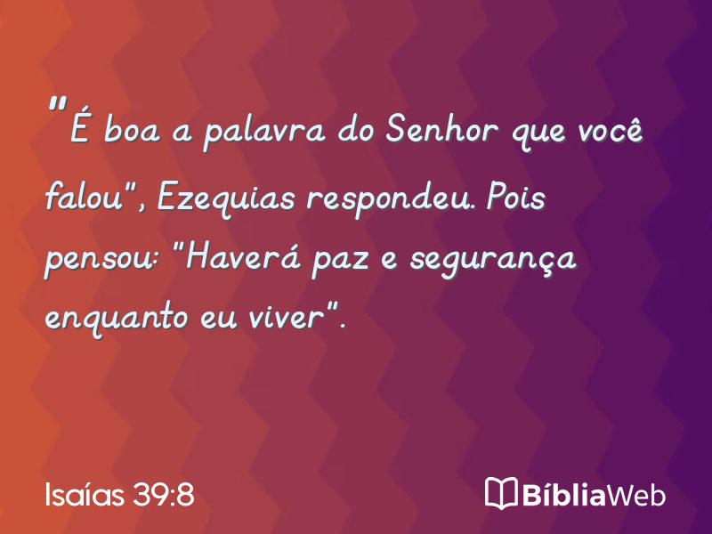 Isaías 39:8 em imagem para compartilhar