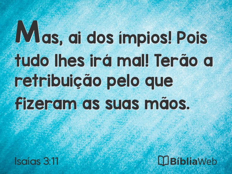 Isaías 3:11 em imagem para compartilhar