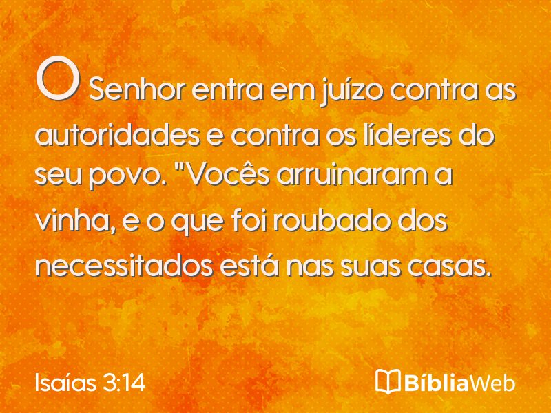 Isaías 3:14 em imagem para compartilhar