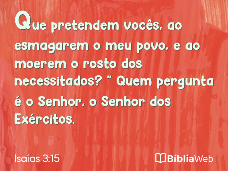 Isaías 3:15 em imagem para compartilhar