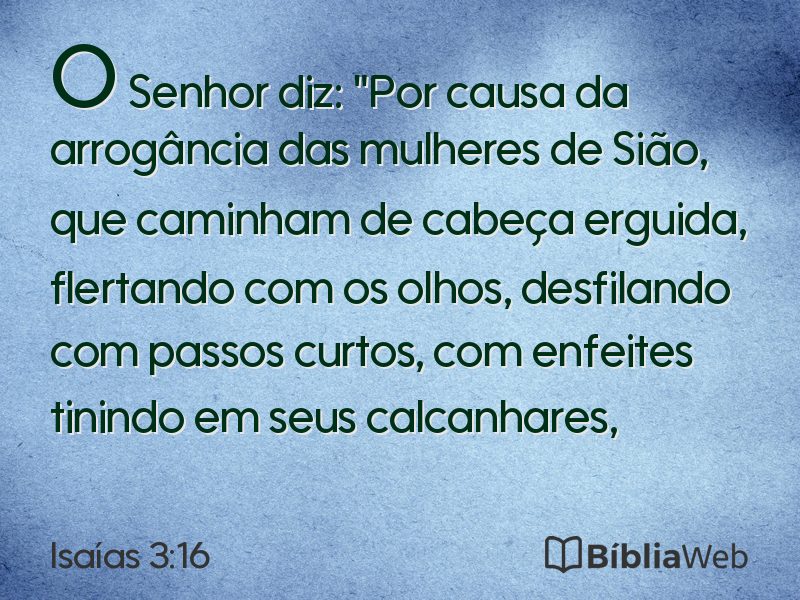 Isaías 3:16 em imagem para compartilhar