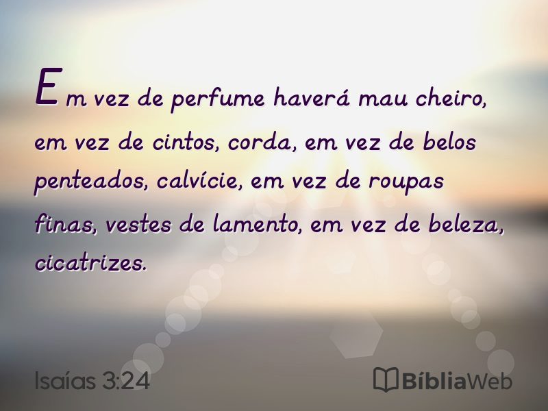 Isaías 3:24 em imagem para compartilhar