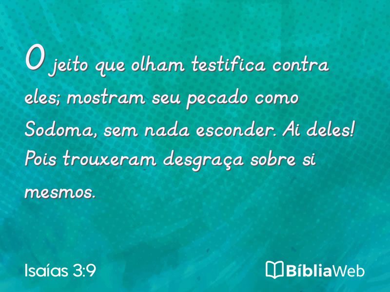 Isaías 3:9 em imagem para compartilhar