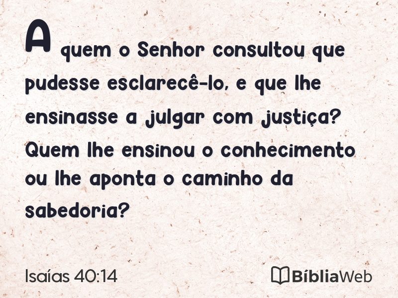 Isaías 40:14 em imagem para compartilhar