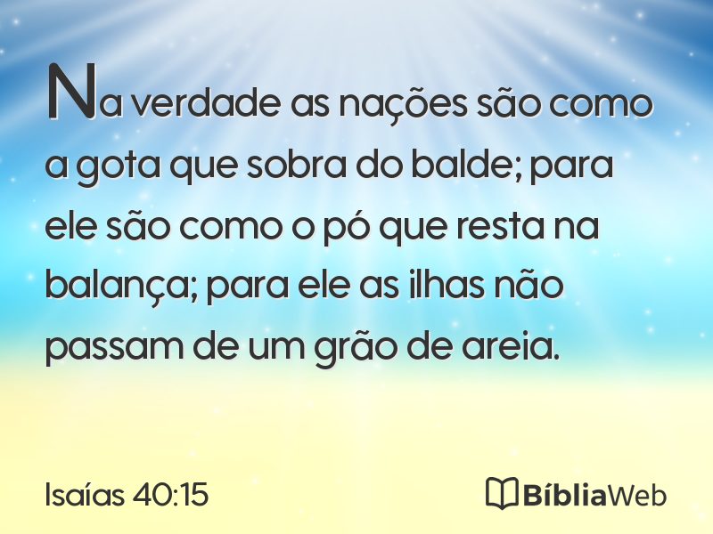 Isaías 40:15 em imagem para compartilhar