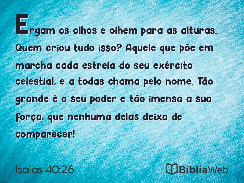 Isaías 40:26 em imagem para compartilhar