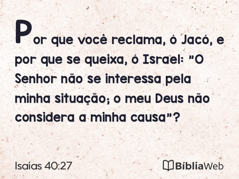 Isaías 40:27 em imagem para compartilhar