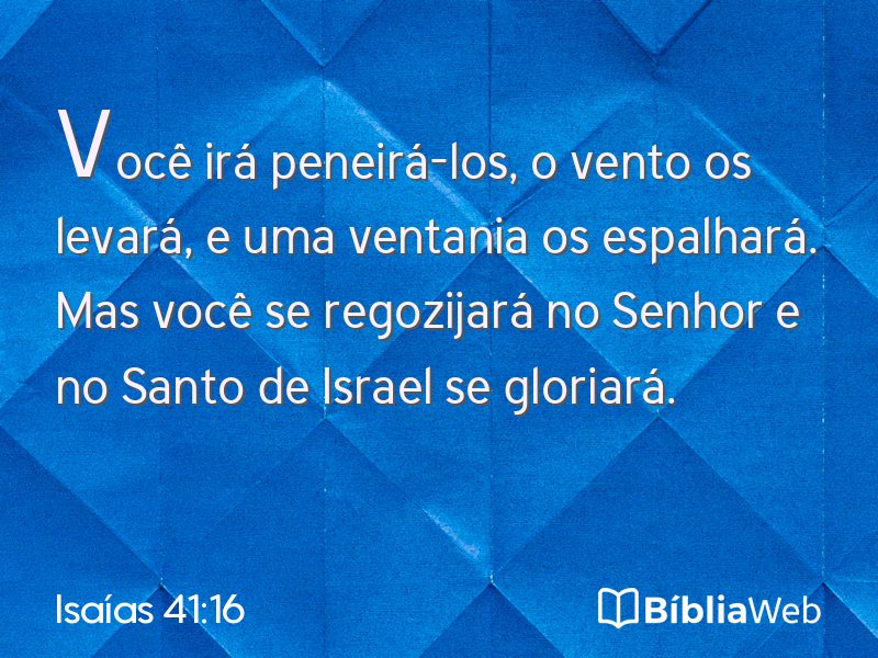 Isaías 41:16 em imagem para compartilhar