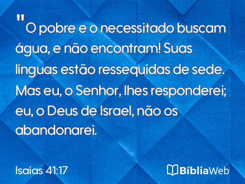 Isaías 41:17 em imagem para compartilhar