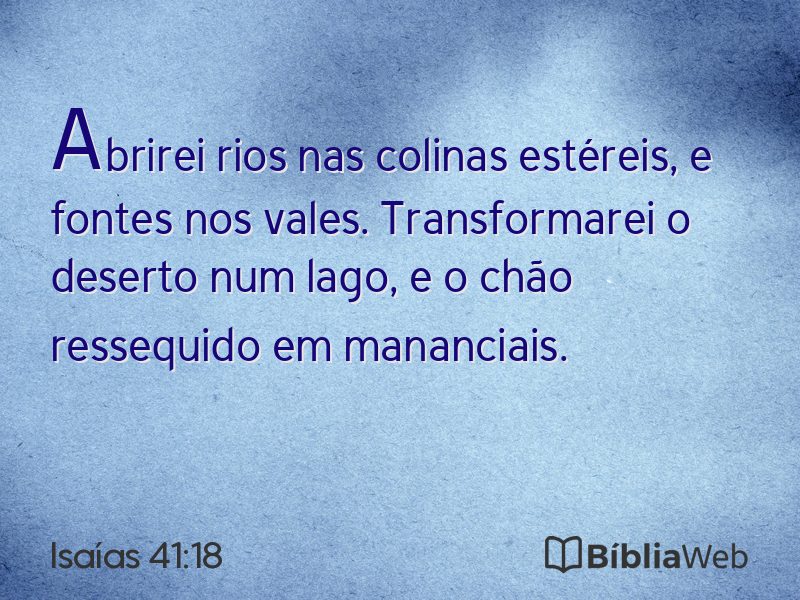 Isaías 41:18 em imagem para compartilhar