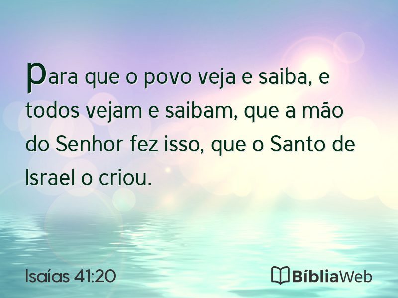 Isaías 41:20 em imagem para compartilhar