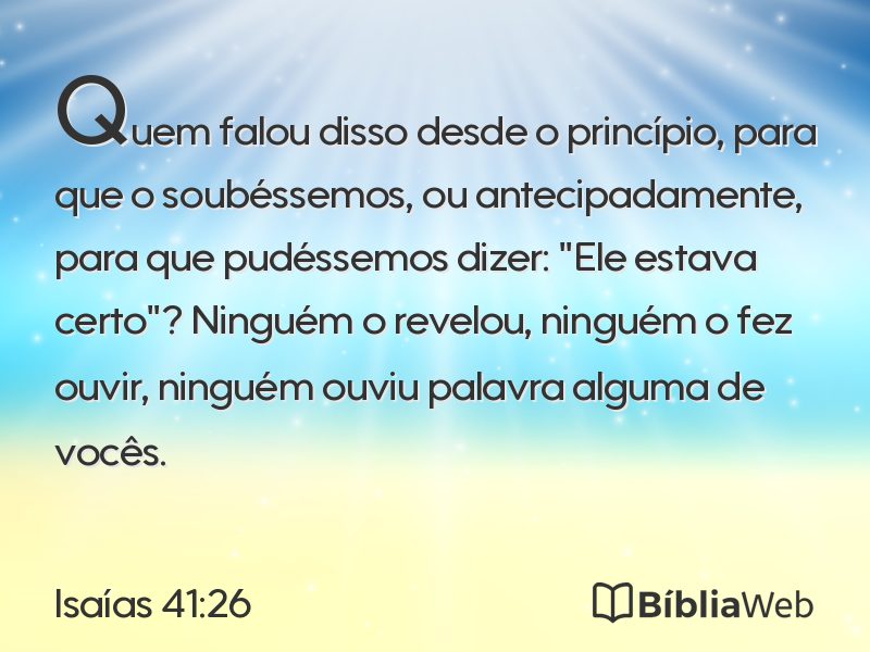 Isaías 41:26 em imagem para compartilhar