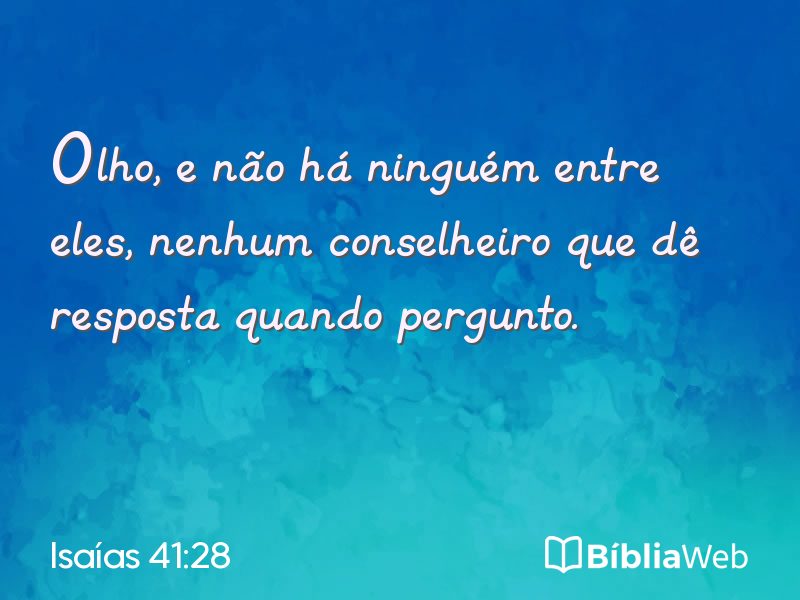 Isaías 41:28 em imagem para compartilhar