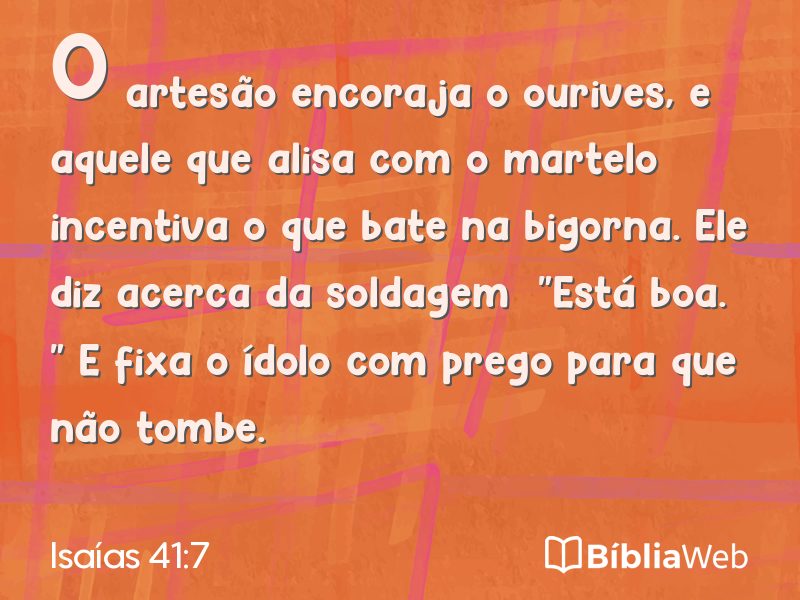 Isaías 41:7 em imagem para compartilhar