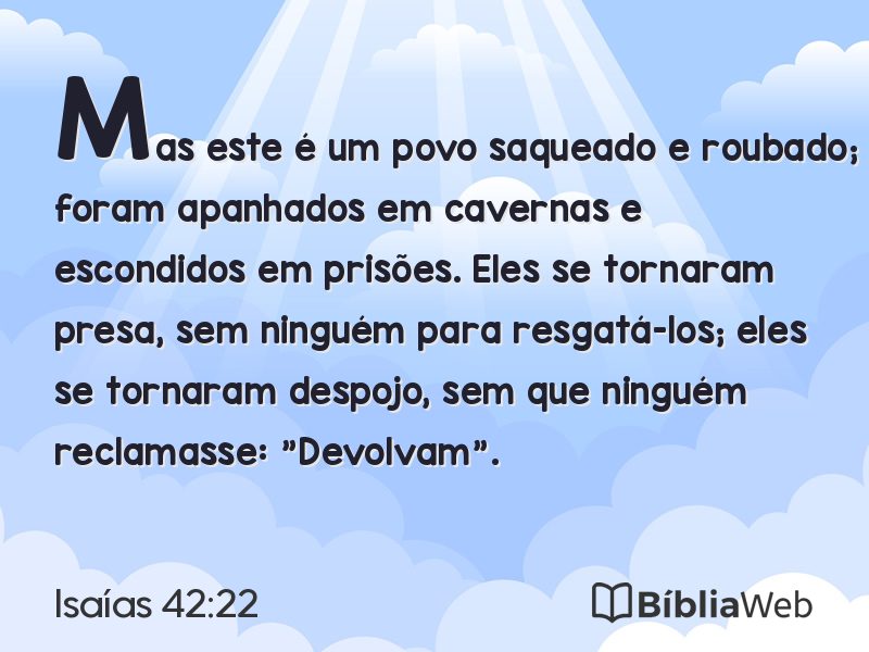 Isaías 42:22 em imagem para compartilhar