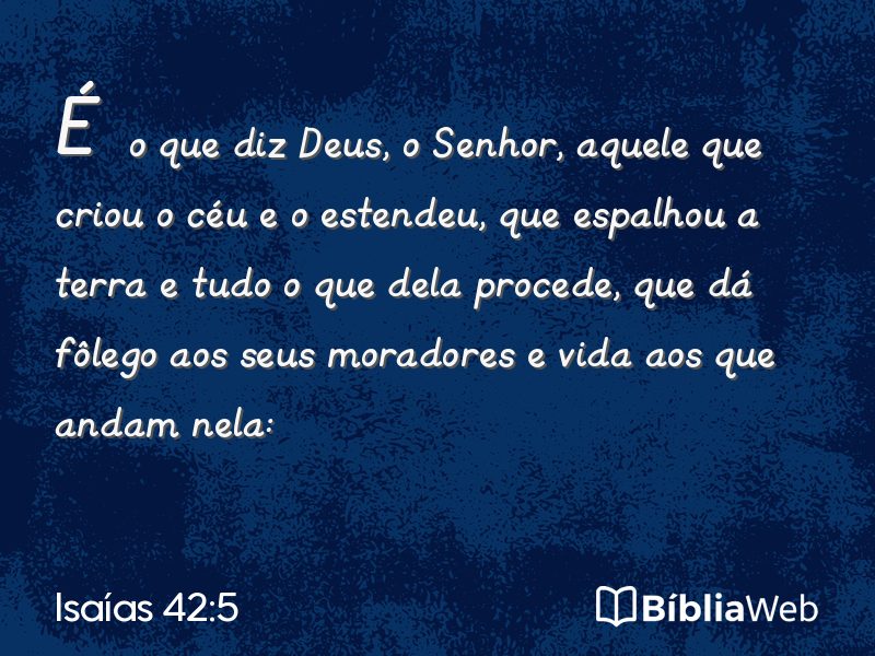 Isaías 42:5 em imagem para compartilhar