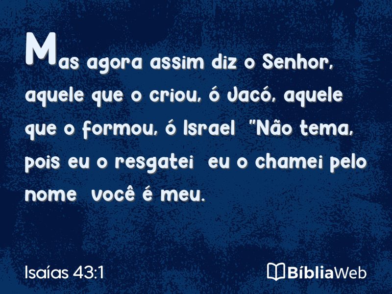 Isaías 43:1 em imagem para compartilhar