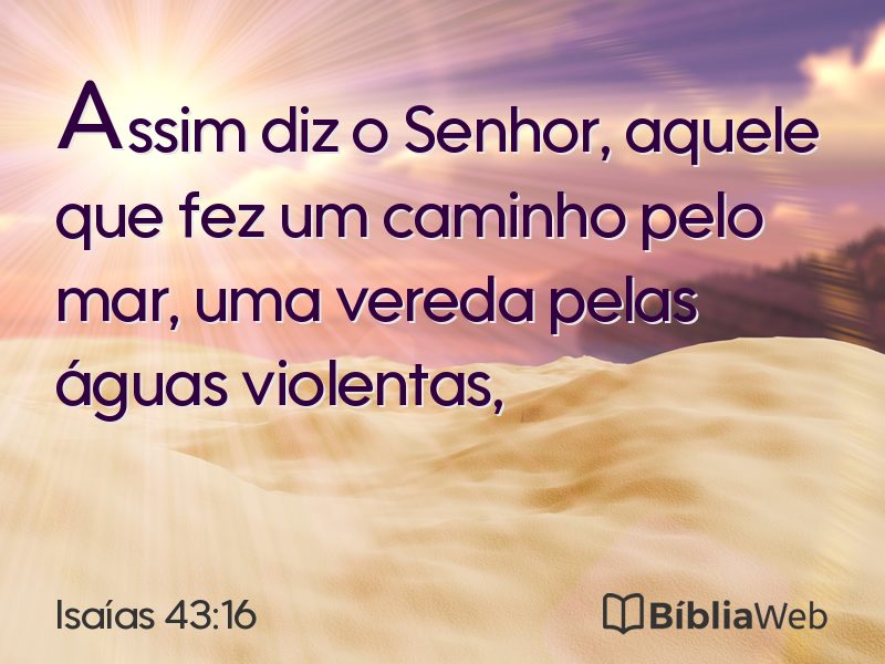 Isaías 43:16 em imagem para compartilhar