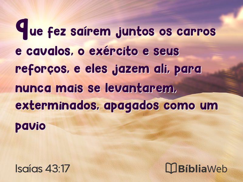 Isaías 43:17 em imagem para compartilhar