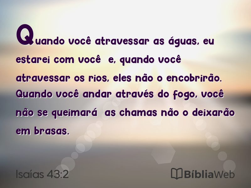 Isaías 43:2 em imagem para compartilhar