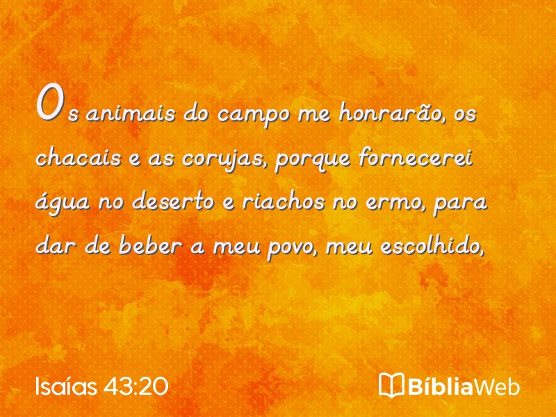 Isaías 43:20 em imagem para compartilhar