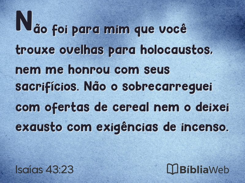 Isaías 43:23 em imagem para compartilhar
